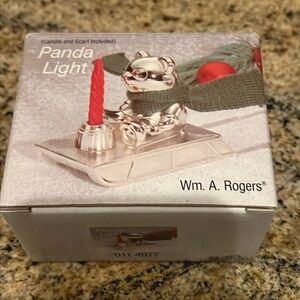 NIB WM Rogers Silverplate Panda sleigh candle holder